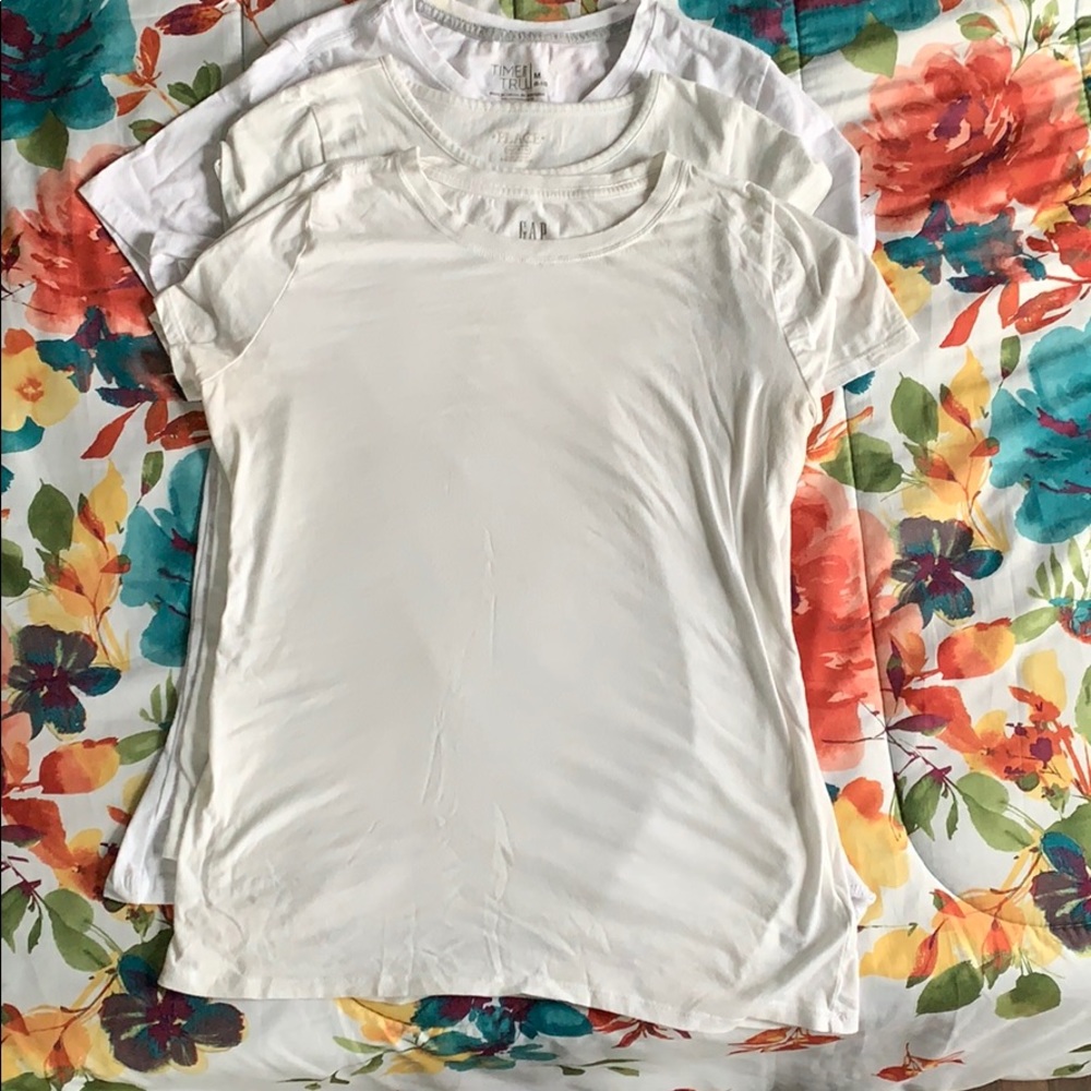 BUNDLE: 3 White T-Shirts (All different brands)